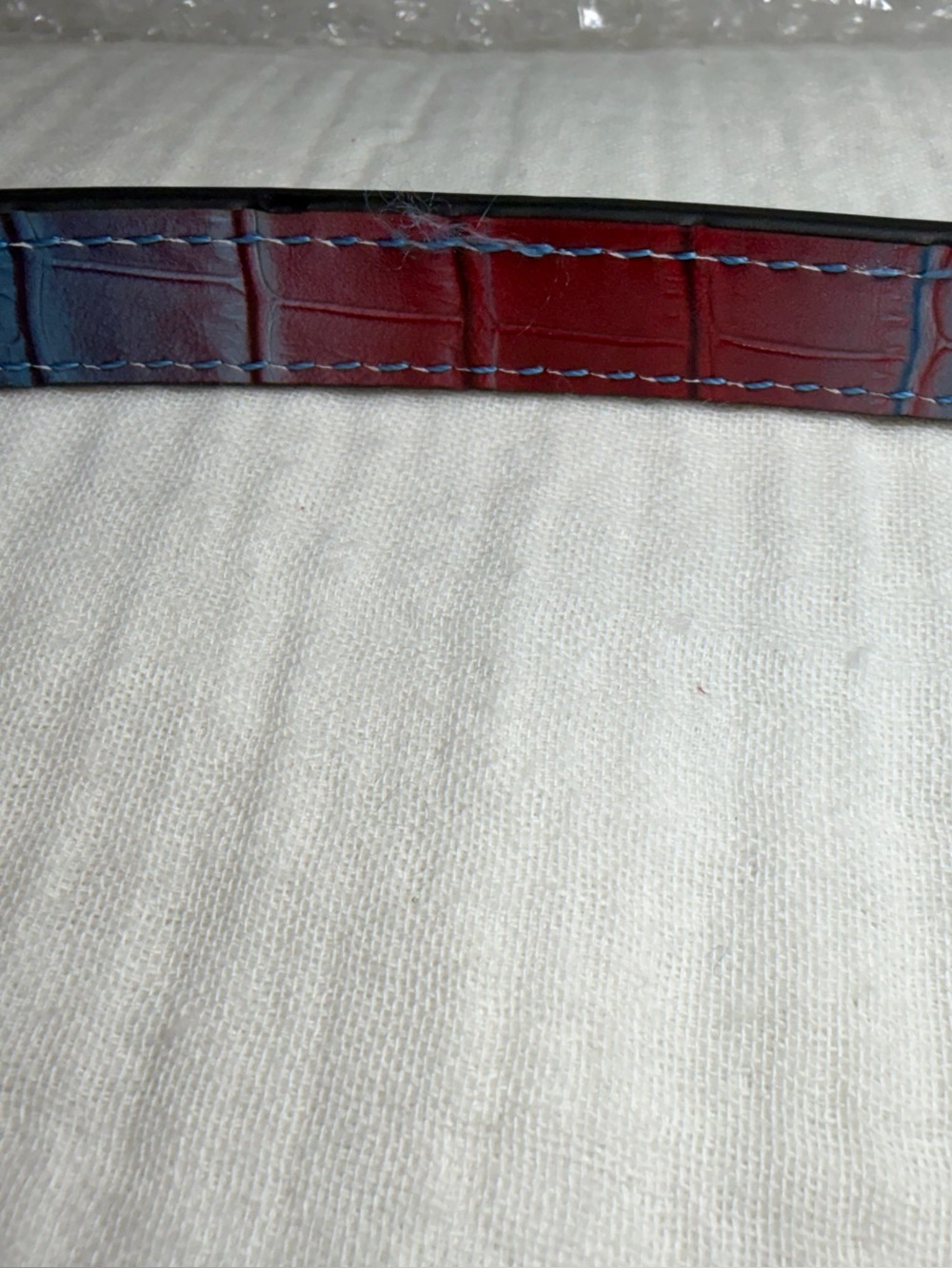 Vince Camuto Irine Small Shoulder Bag Blue and Red Ombré Croco Leather - Picture 12 of 12